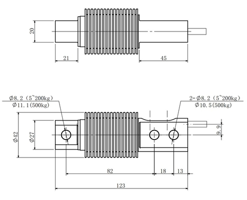 โหลดเซลล์จุดเดียวสแตนเลส 20v โหลดเซลล์สเตรนเกจ 10 กก. ถึง 500 กก